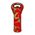 Cute Watermelon Pieces Pattern Print Single Neoprene Wine Tote