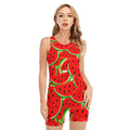 Cute Watermelon Pieces Pattern Print Sleeveless One Piece Swimsuit