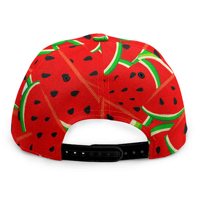 Cute Watermelon Pieces Pattern Print Snapback Cap