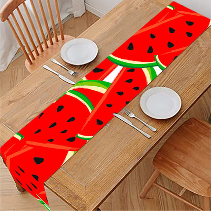 Cute Watermelon Pieces Pattern Print Table Runner