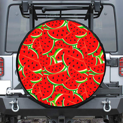 Cute Watermelon Pieces Pattern Print Tire Cover
