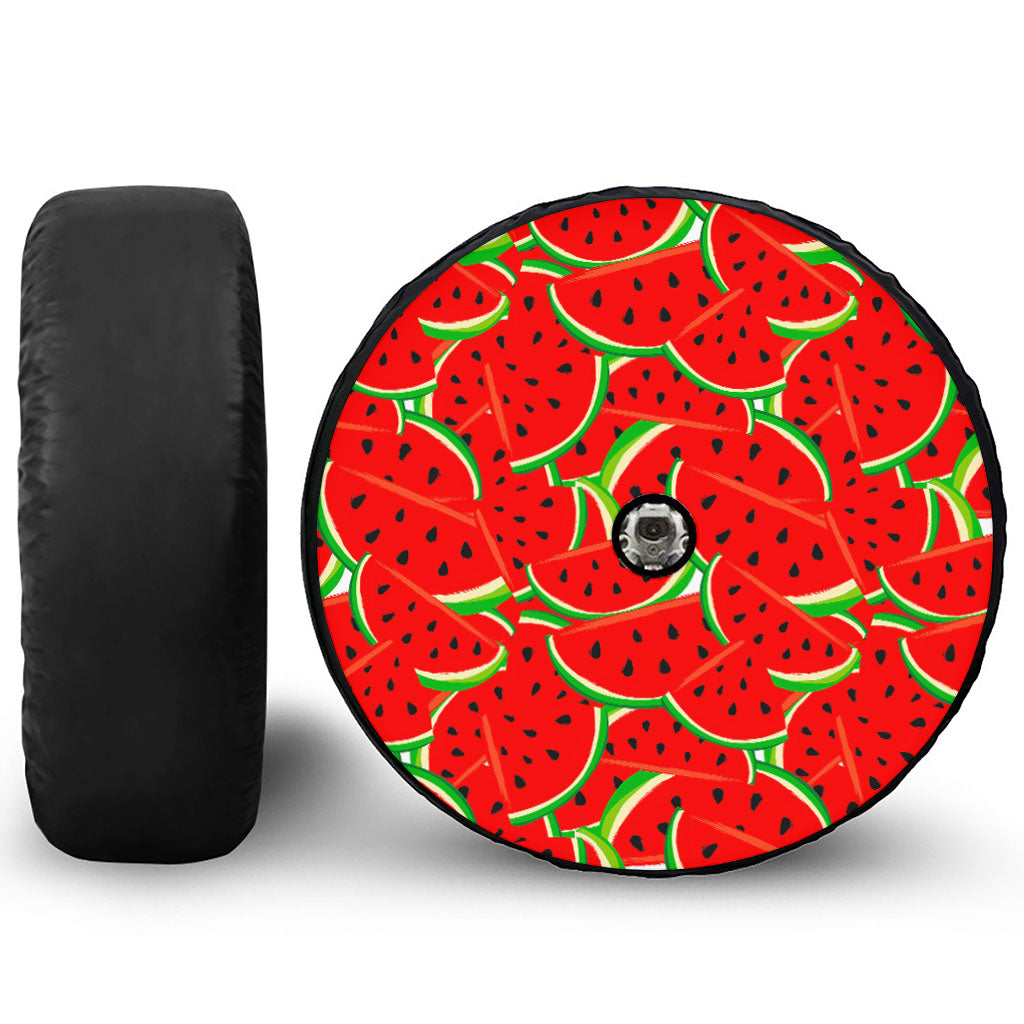 Cute Watermelon Pieces Pattern Print Tire Cover With Camera Hole