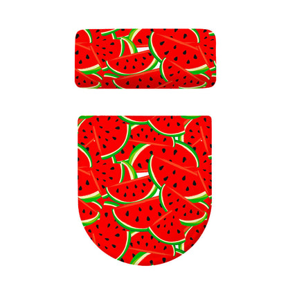 Cute Watermelon Pieces Pattern Print Toilet Lid And Tank Cover Set