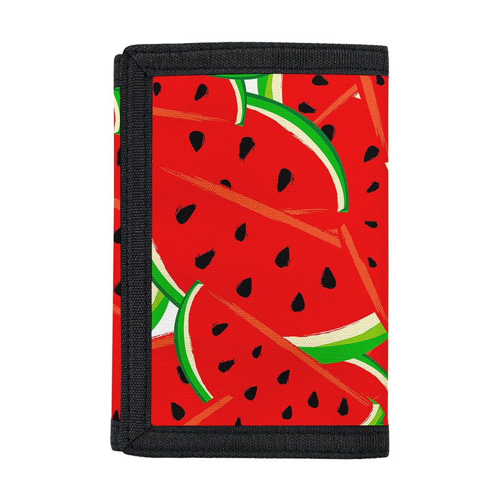 Cute Watermelon Pieces Pattern Print Trifold Wallet