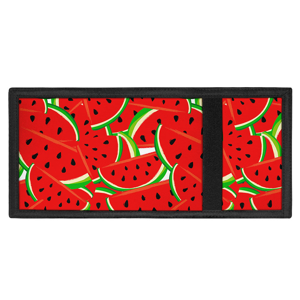 Cute Watermelon Pieces Pattern Print Trifold Wallet