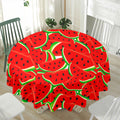 Cute Watermelon Pieces Pattern Print Waterproof Round Tablecloth