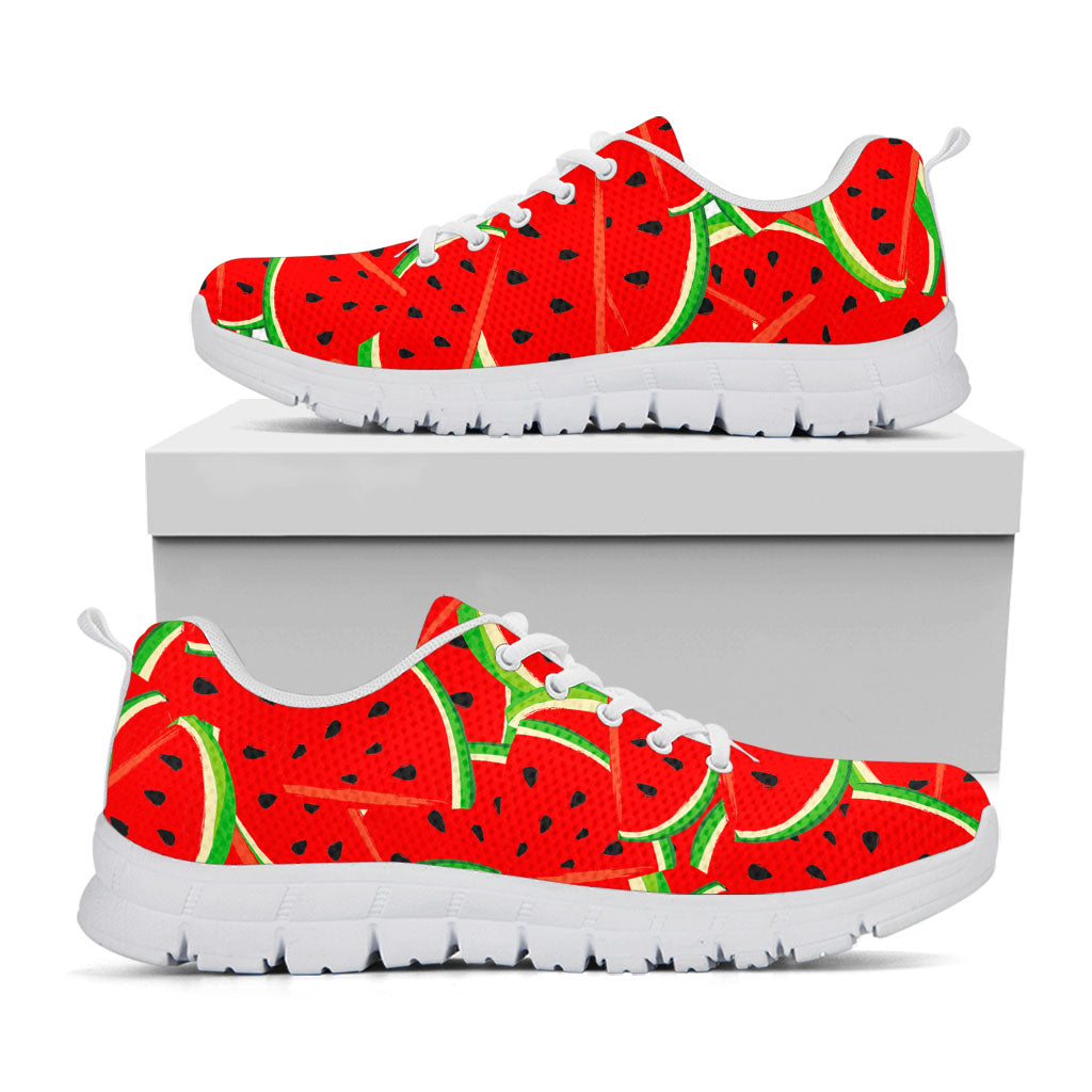 Cute Watermelon Pieces Pattern Print White Running Shoes