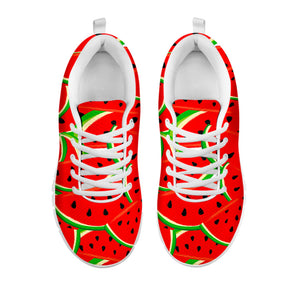 Cute Watermelon Pieces Pattern Print White Running Shoes