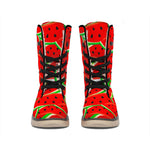 Cute Watermelon Pieces Pattern Print Winter Boots