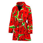Cute Watermelon Pieces Pattern Print Women's Bathrobe