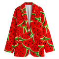 Cute Watermelon Pieces Pattern Print Women's Cotton Blazer