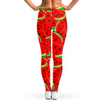 Cute Watermelon Pieces Pattern Print Women's Leggings