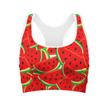 Cute Watermelon Pieces Pattern Print Women's Sports Bra