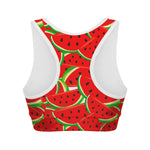 Cute Watermelon Pieces Pattern Print Women's Sports Bra