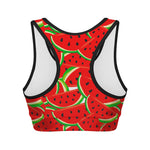 Cute Watermelon Pieces Pattern Print Women's Sports Bra