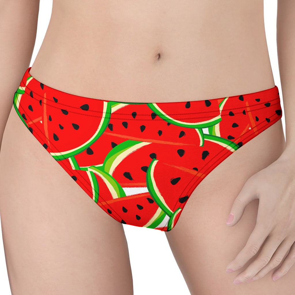 Cute Watermelon Pieces Pattern Print Women's Thong