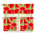 Cute Watermelon Slices Pattern Print 3 Piece Kitchen Curtains