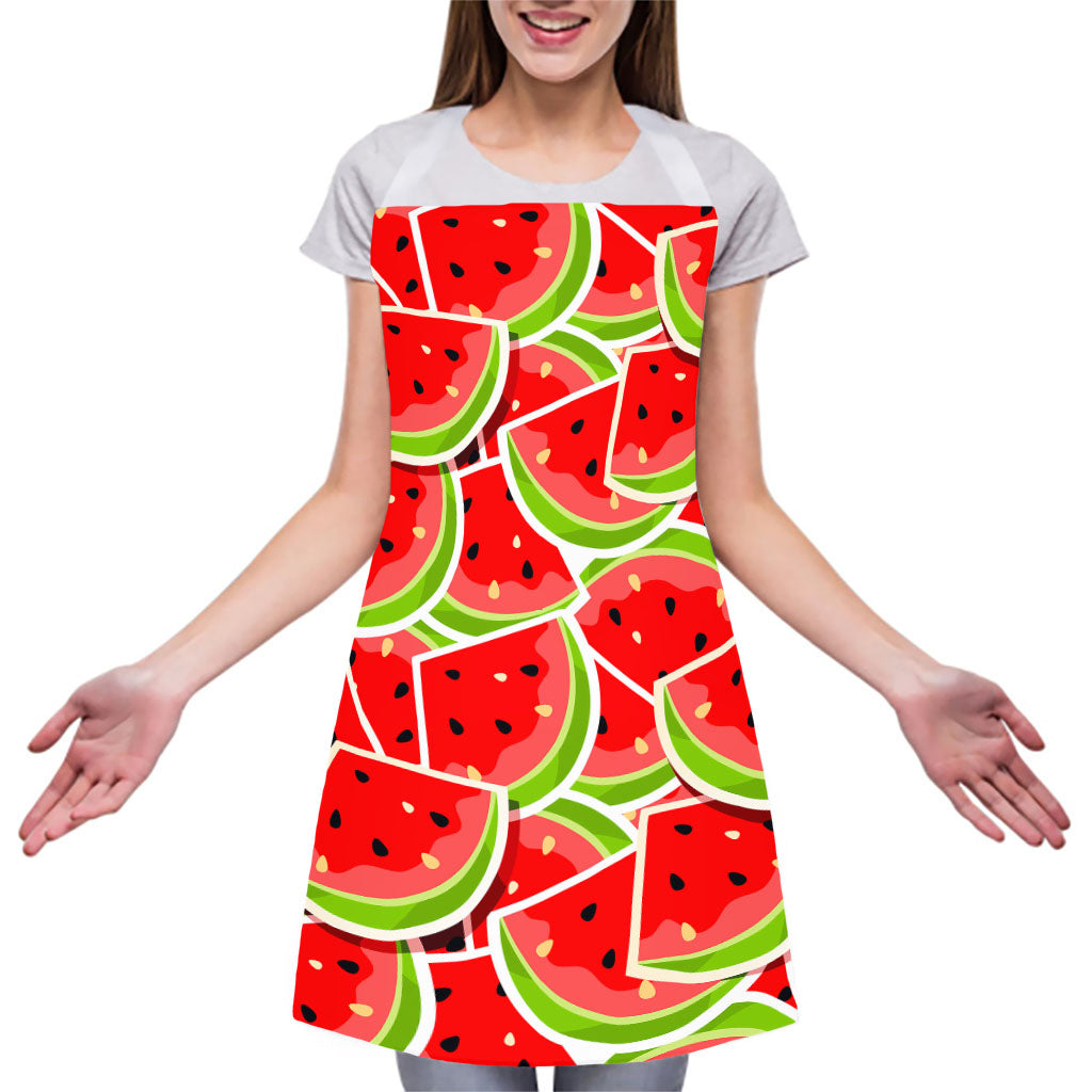 Cute Watermelon Slices Pattern Print Adjustable Apron