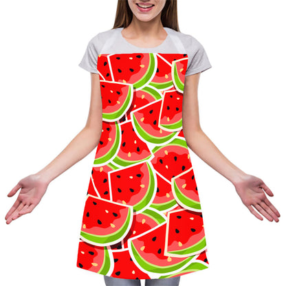 Cute Watermelon Slices Pattern Print Adjustable Apron