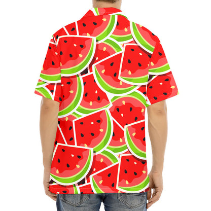 Cute Watermelon Slices Pattern Print Aloha Shirt