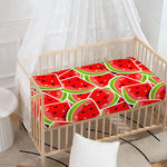 Cute Watermelon Slices Pattern Print Baby Crib Sheet