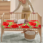 Cute Watermelon Slices Pattern Print Baby Crib Sheet
