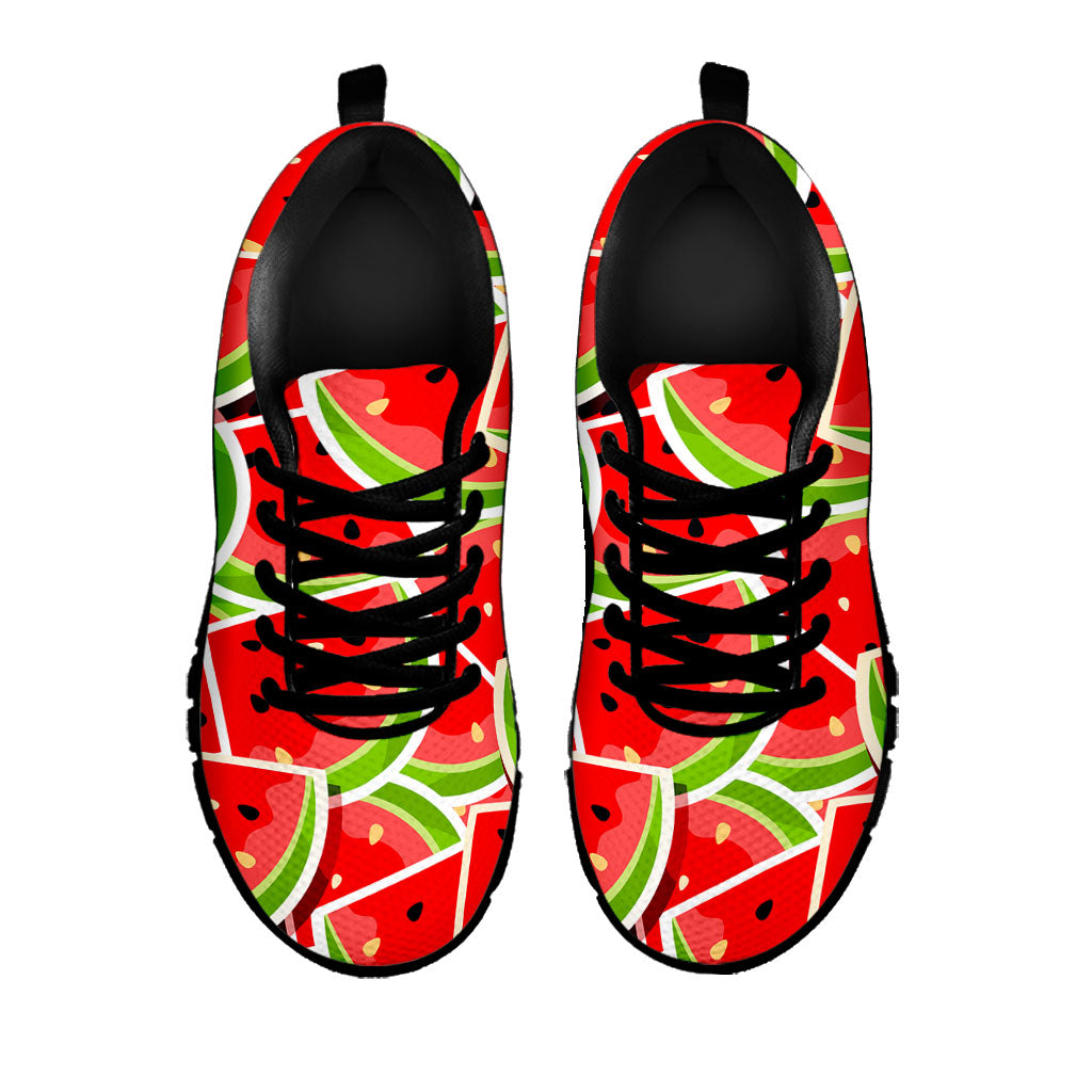 Cute Watermelon Slices Pattern Print Black Running Shoes