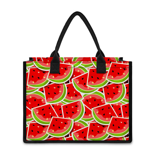 Cute Watermelon Slices Pattern Print Canvas Tote Bag