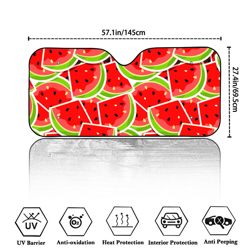 Cute Watermelon Slices Pattern Print Car Windshield Sun Shade