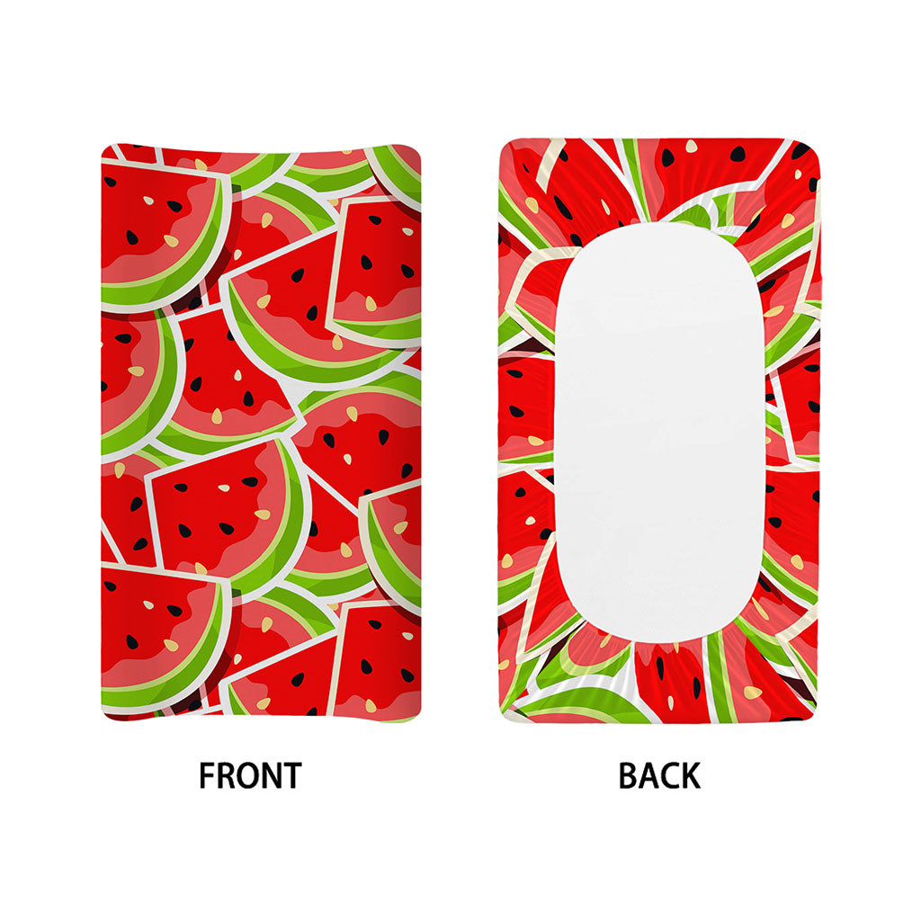 Cute Watermelon Slices Pattern Print Changing Pad Cover