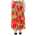 Cute Watermelon Slices Pattern Print Chiffon Maxi Skirt