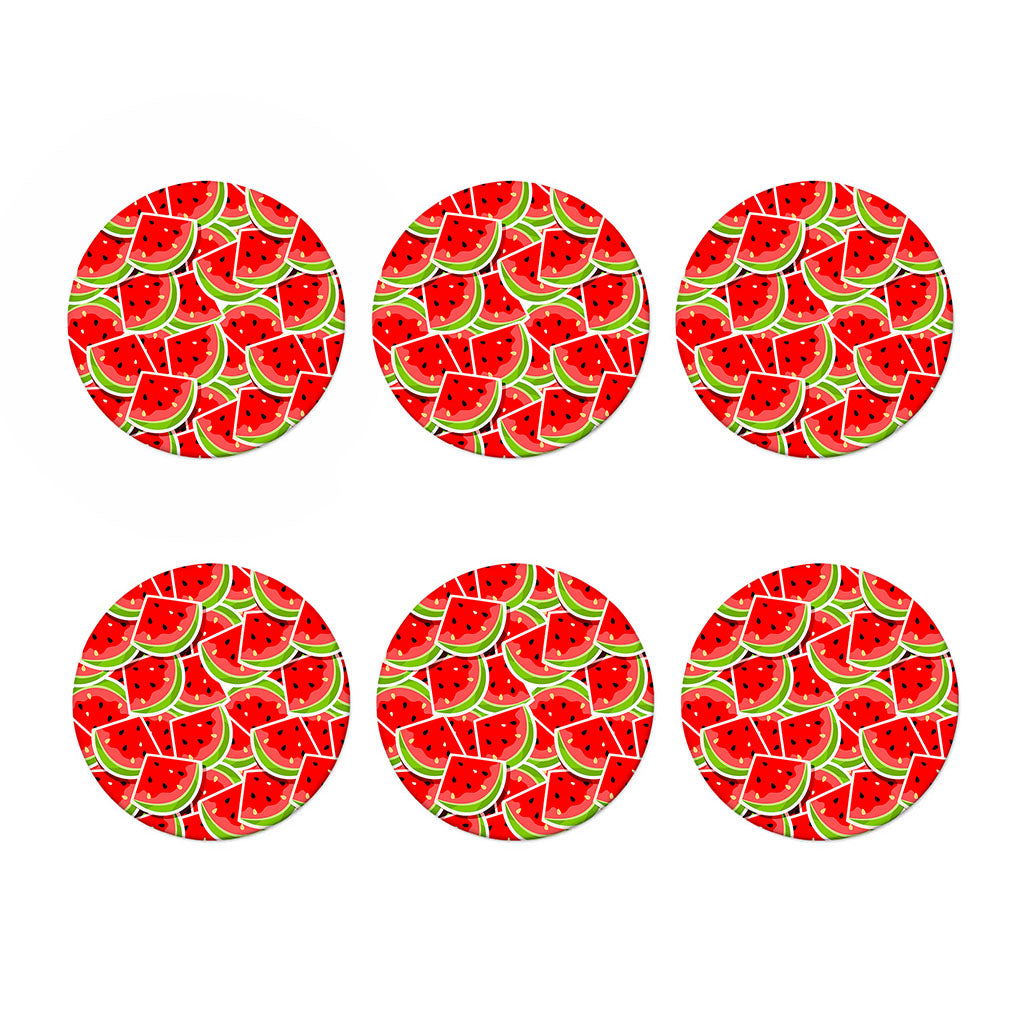 Cute Watermelon Slices Pattern Print Coaster Set