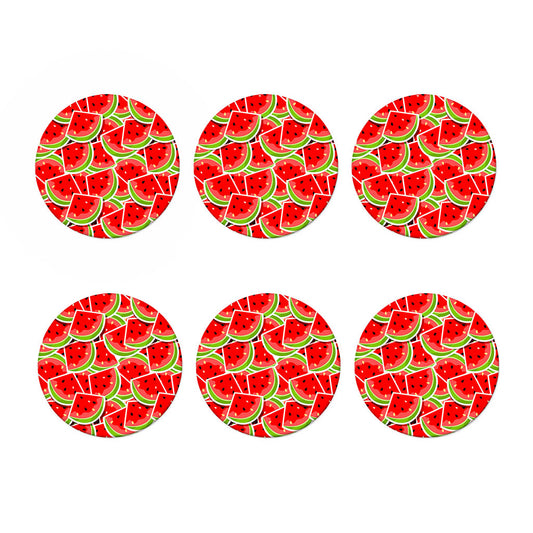 Cute Watermelon Slices Pattern Print Coaster Set