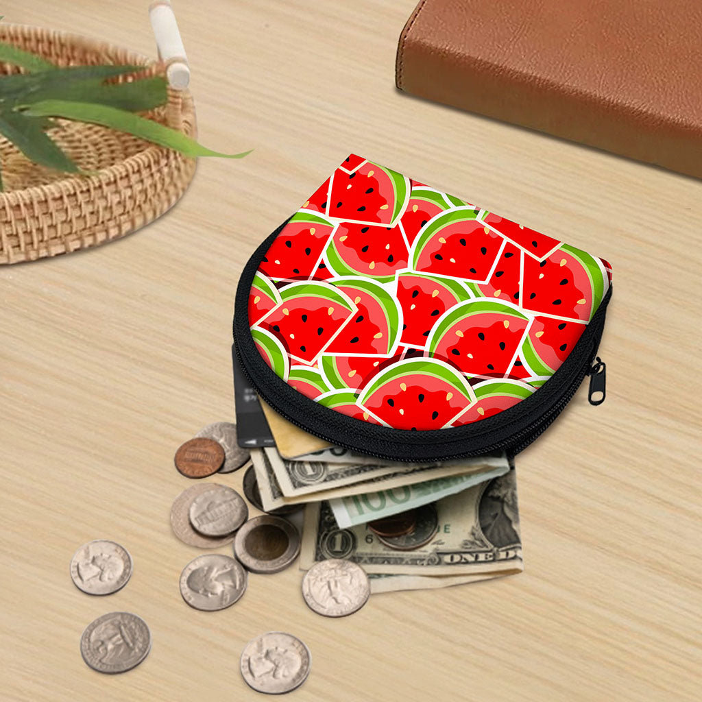 Cute Watermelon Slices Pattern Print Coin Purse