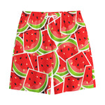 Cute Watermelon Slices Pattern Print Cotton Shorts