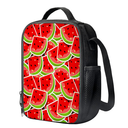 Cute Watermelon Slices Pattern Print Crossbody Lunch Bag