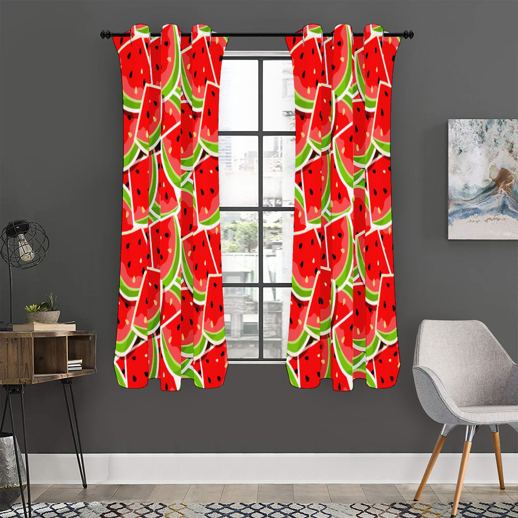 Cute Watermelon Slices Pattern Print Curtain