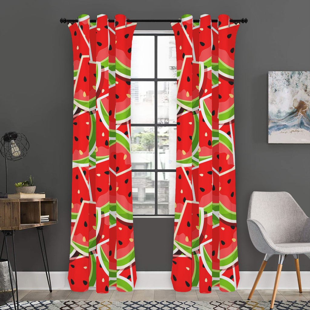 Cute Watermelon Slices Pattern Print Curtain