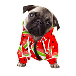 Cute Watermelon Slices Pattern Print Dog Zip Up Hoodie
