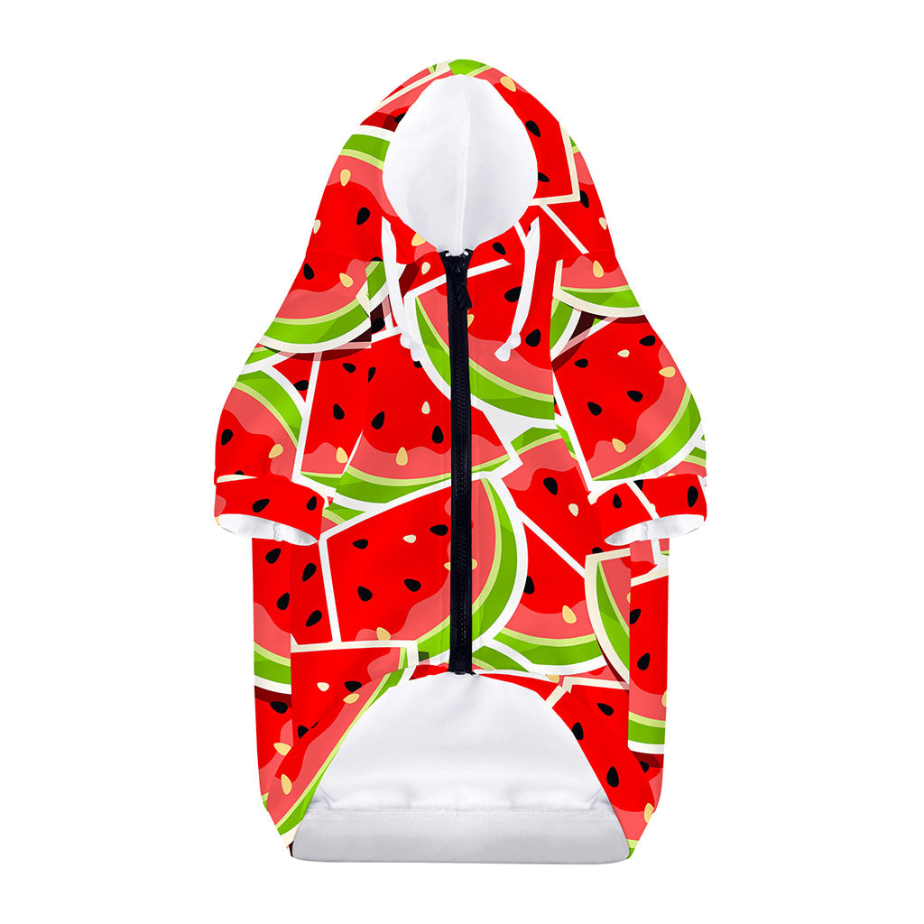 Cute Watermelon Slices Pattern Print Dog Zip Up Hoodie
