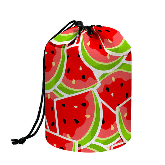 Cute Watermelon Slices Pattern Print Drawstring Makeup Bag