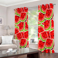 Cute Watermelon Slices Pattern Print Extra Wide Grommet Curtains