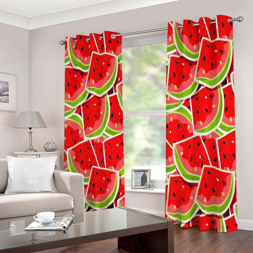 Cute Watermelon Slices Pattern Print Extra Wide Grommet Curtains