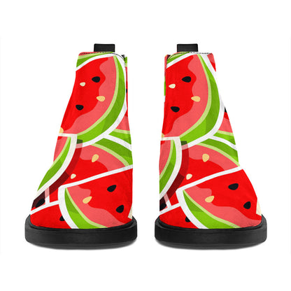 Cute Watermelon Slices Pattern Print Flat Ankle Boots