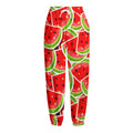 Cute Watermelon Slices Pattern Print Fleece Lined Knit Pants