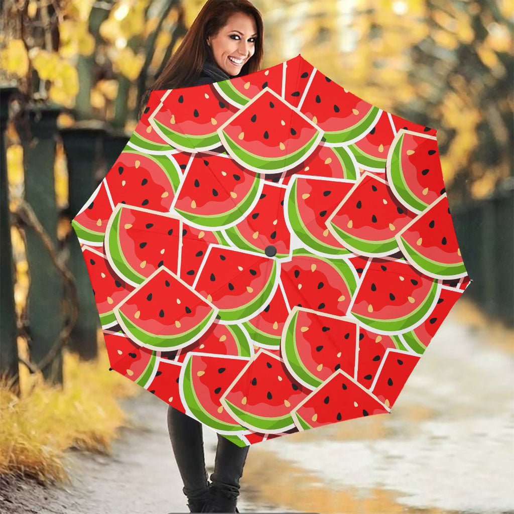 Cute Watermelon Slices Pattern Print Foldable Umbrella