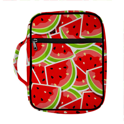Cute Watermelon Slices Pattern Print Front Pocket Bible Bag