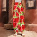 Cute Watermelon Slices Pattern Print Harem Pants