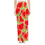 Cute Watermelon Slices Pattern Print High Slit Maxi Skirt