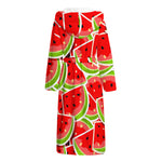 Cute Watermelon Slices Pattern Print Hooded Bathrobe